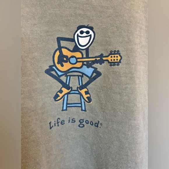 Life is Good Guitar theme t shirt men size large - Picture 3 of 5